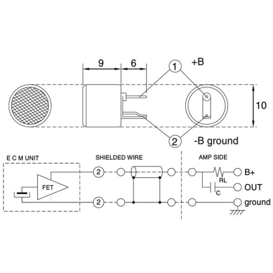 Mikrofonska glava electret VELLEMAN M300, 10mm