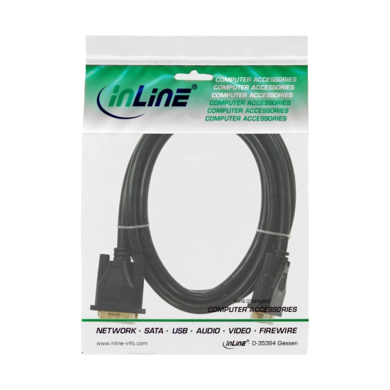 Kabel INLINE, DVI-D (M) na DVI-D (M), DVI 24+1 Dual link, 10m
