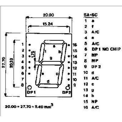 OPTO SA08-11HWA ANODA  CRV  20MM  1,4MCD   - ELEKTRONIČKE KOMPONENTE