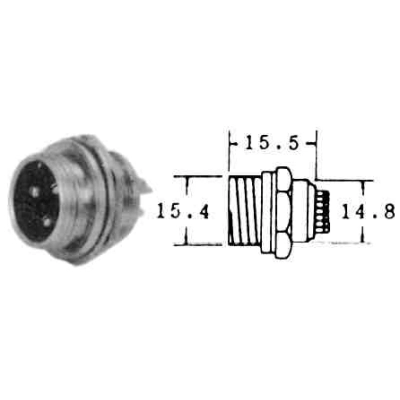 Konektor mikrofonski 5-pin (M) za šasiju  