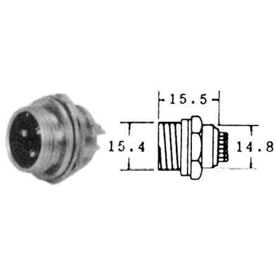 Konektor mikrofonski 5-pin (M) za šasiju