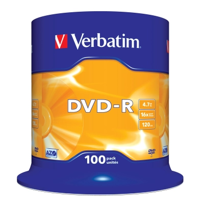 Medij DVD-R VERBATIM 43549, 16x, spindle 100 komada   - POHRANA PODATAKA
