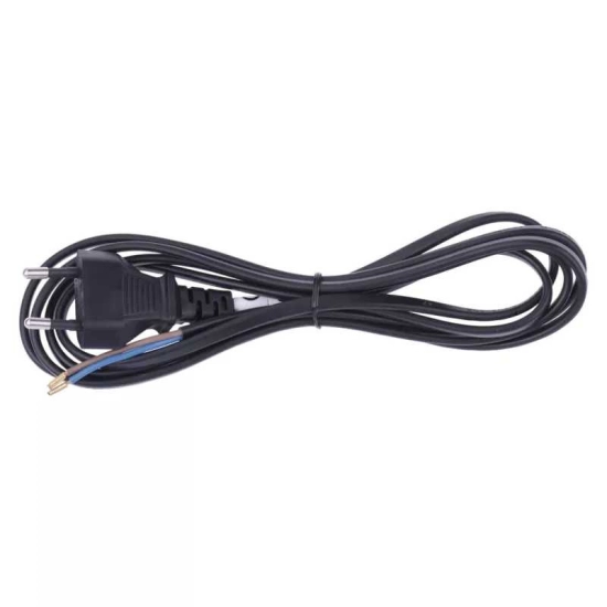 Kabel mrežni 2x0.75 EMOS, s utikačem, 2m, crni Kabel mrežni 2x0.75 EMOS, s utikačem, 2m, crni