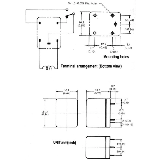 Relej 12V 10A  1xpreklopni  Finder F36119-012A