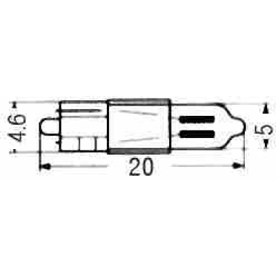 Žaruljica 12V  80mA T5  ubodna bezbojna, T5 1,2W   - Auto rasvjeta