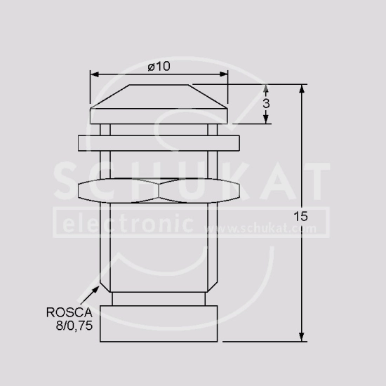 DRŽAČ ZA LED, METALNI, 5mm IZBOČENI CHROM