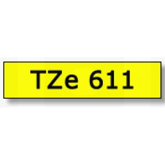 Traka za P-touch 6mm (žuta/crna) TZE611