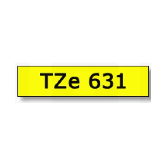 Traka BROTHER za P-touch, TZE631, 12mm, žuta/crna