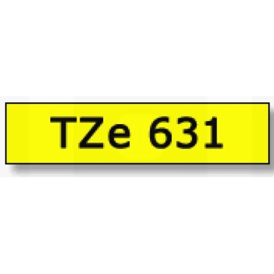 Traka za P-touch 12mm (žuta/crna) TZE631