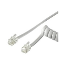 Kabel telefonski RJ10 (M) > RJ10 (M) 4/4, SPIRALNI 4m, bijeli, za slušalicu