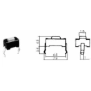 Taster za pločicu mini 6x3x4 mm, Diptronics DTS31N