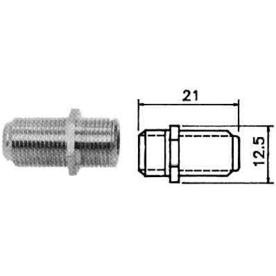 Adapter GOOBAY, F konektor (Ž) na F konektor (Ž), ravni, bulk Adapter GOOBAY, F konektor (Ž) na F konektor (Ž), ravni, bulk