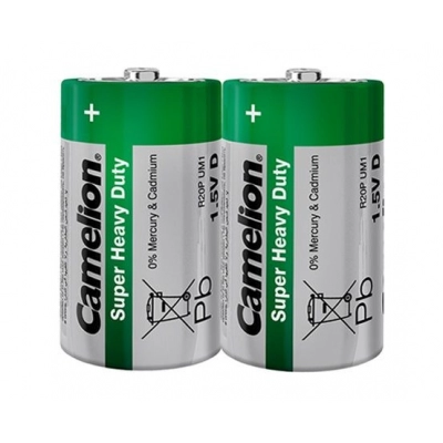 Baterija Zinc-Carbon 1,5V R20 - blister 2 kom. Camelion GREEN    - Jednokratne baterije