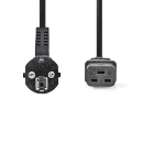 Kabel mrežni IEC C19/ŠUKO, NEDIS, 3x1 mm2, 2m