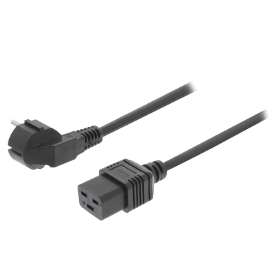 Kabel mrežni IEC C19/ŠUKO, NEDIS, 3x1 mm2, 2m   - Produžni kabeli