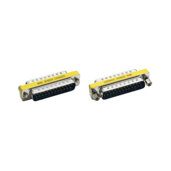 Adapter INLINE, DB25 (M) na DB25 (M), metal, srebrno žuti