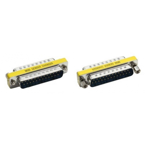 Adapter INLINE, DB25 (M) na DB25 (M), metal, srebrno žuti