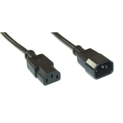 Kabel INLINE, mrežni EURO 3pin IEC (M) na 3pin IEC (Ž), crni, 1m   - Naponski kabeli