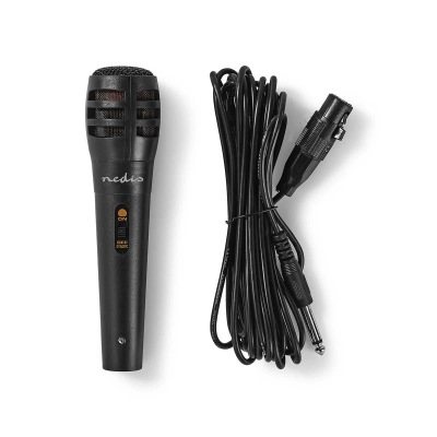 Mikrofon NEDIS MPWD15BK, dinamički, crni   - Mikrofoni i dodaci