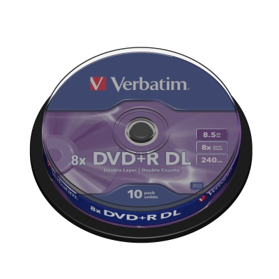 Medij DVD+R VERBATIM DL 43562/43666, 2x, 25GB, spindle 10 komada   - Mediji