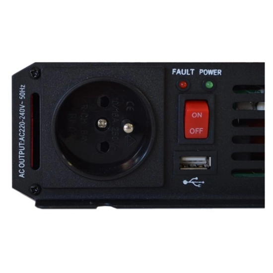 Adapter 12V > 220V  800/400 W, sinusni napon, USB A, utičnica sa pinom, CarSPA P400