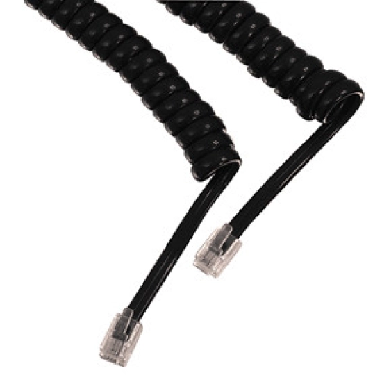 Kabel telefonski RJ10 (M) > RJ10 (M) 4/4, SPIRALNI 2m, crni, za slušalicu Kabel telefonski RJ10 (M) > RJ10 (M) 4/4, SPIRALNI 2m, crni, za slušalicu