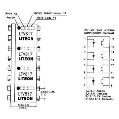 OPTO PC 847 (4 x PC 817) =LTV 847   - Opto elektronika