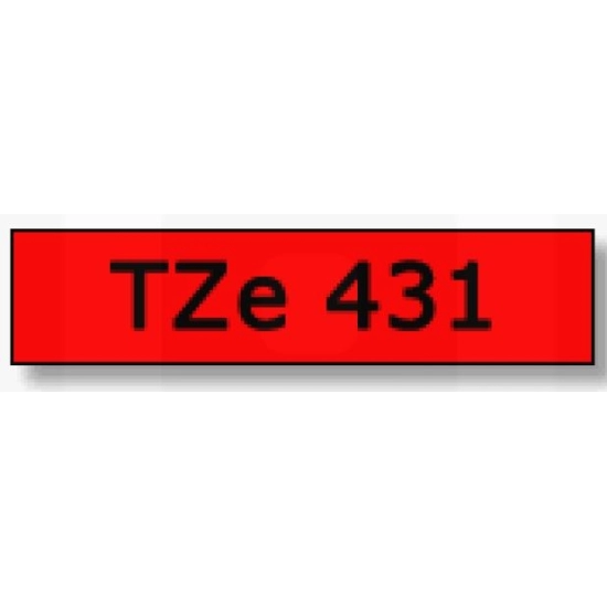 Traka za P-touch 12mm (crvena/crna) TZE431