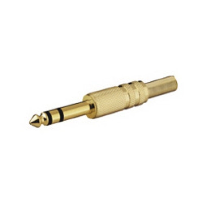 Konektor 6.35mm TRS (M) za kabel, pozlaćeni  