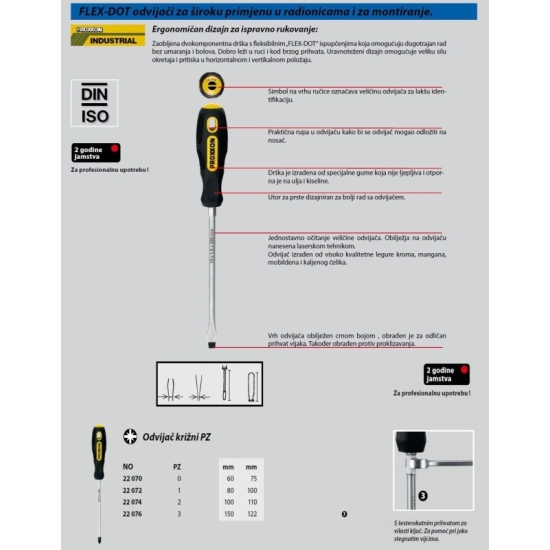 Odvijač križni Proxxon PZ 1/80 mm FLEX-DOT