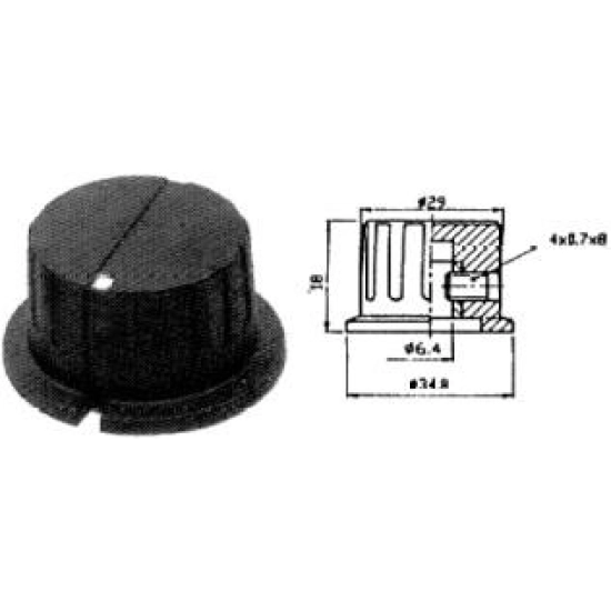 Dugme plastično, 34.8mm, šeširić Dugme plastično, 34.8mm, šeširić