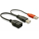 Kabel DELOCK, 2xUSB 2.0 Type-A (M) na USB 2.0 Type-A (Ž), 0.22m 65306