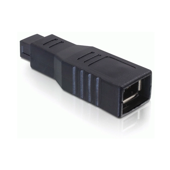 Adapter DELOCK, FireWire 9-pin (M) na FireWire 6-pin (Ž), crni 65154
