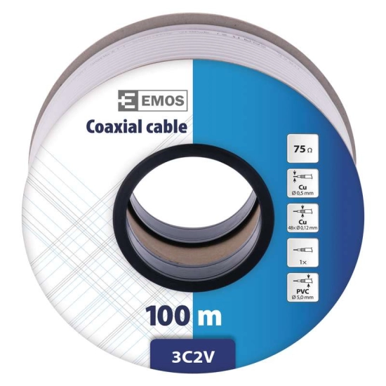 kabel koaks RG 6 3C-2V  75R 5,0 mm, Emos , 1 metar