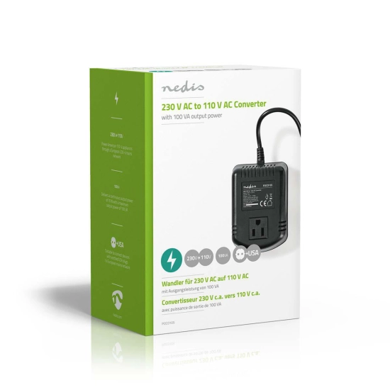 Adapter 220V > 110V 100 W, Nedis POCO105 Adapter 220V > 110V 100 W, Nedis POCO105