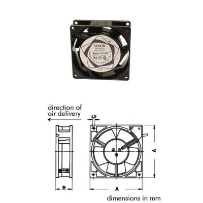 Ventilator 220V  80x25 mm,  Sunon SF23080AT2082HSL   - Ugradbeni ventilatori i pribor