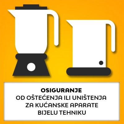 Osiguranje od oštećenja, uništenja za kućanske aparate, bijelu tehniku u trajanju od 12 mjeseci - vrijednosti uređaja 245,54-497,71 EUR