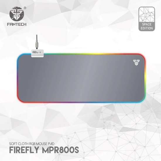 Podloga za miš FANTECH Firefly RGB MPR800S Space Edition, 800 x 350, platnena, za miš i tipkovnicu, bijela