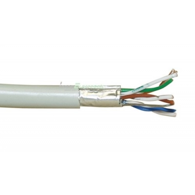 Kabel EMOS, CAT5e F/UTP, sivi, puni s oklopom, 1m (305m KOLUT)   - Mrežni kablovi u rinfuzi