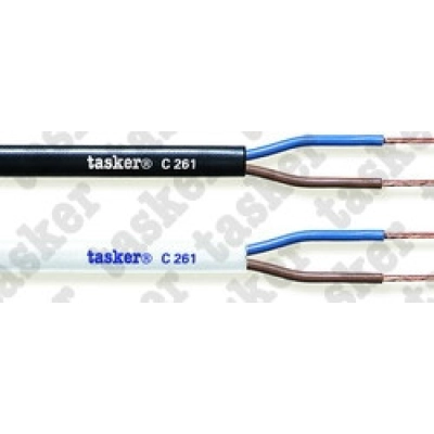 Kabel mrežni 2x0.75, TASKER C261 BLACK , PPL, 1 metar, crni  