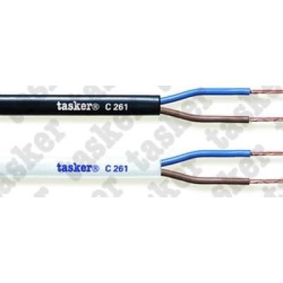 Kabel mrežni 2x0.75, TASKER C261 BLACK , PPL, 1 metar, crni