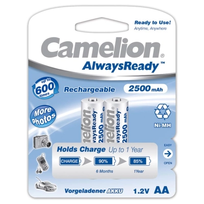 Baterija NI-MH Camelion Ready2use AA 2.5Ah  blister 2 kom   - Punjive baterije