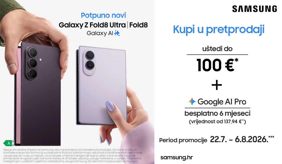 Prednaruči novi Samsung Galaxy Z Fold8 Ultra, Fold8 i Flip8!